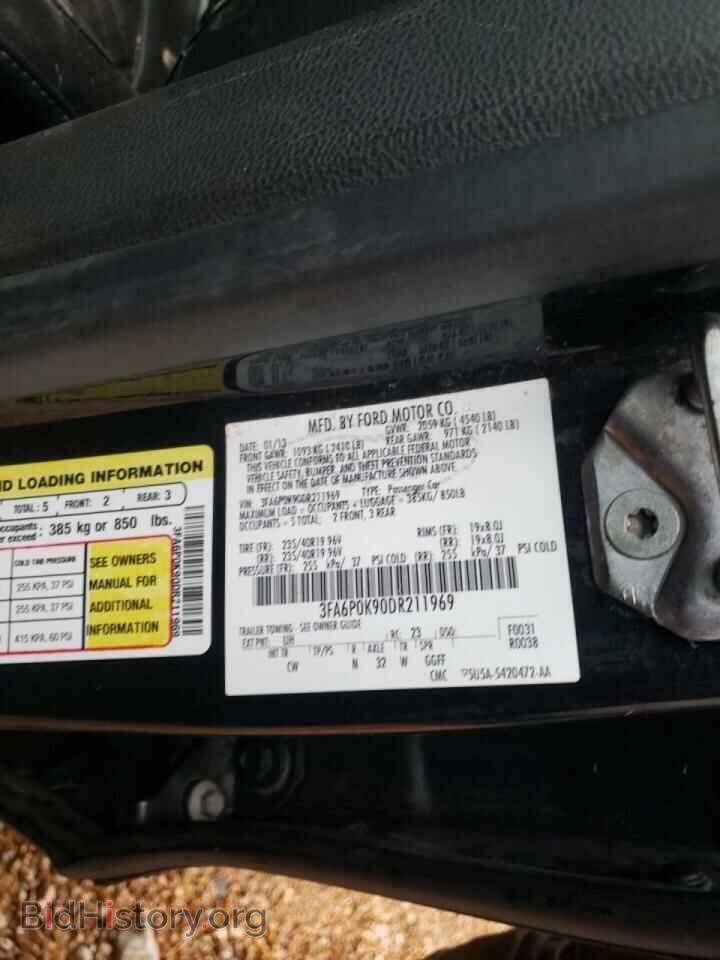 2013 FORD FUSION - VIN: 3FA6P0K90DR211969 - Фото 10