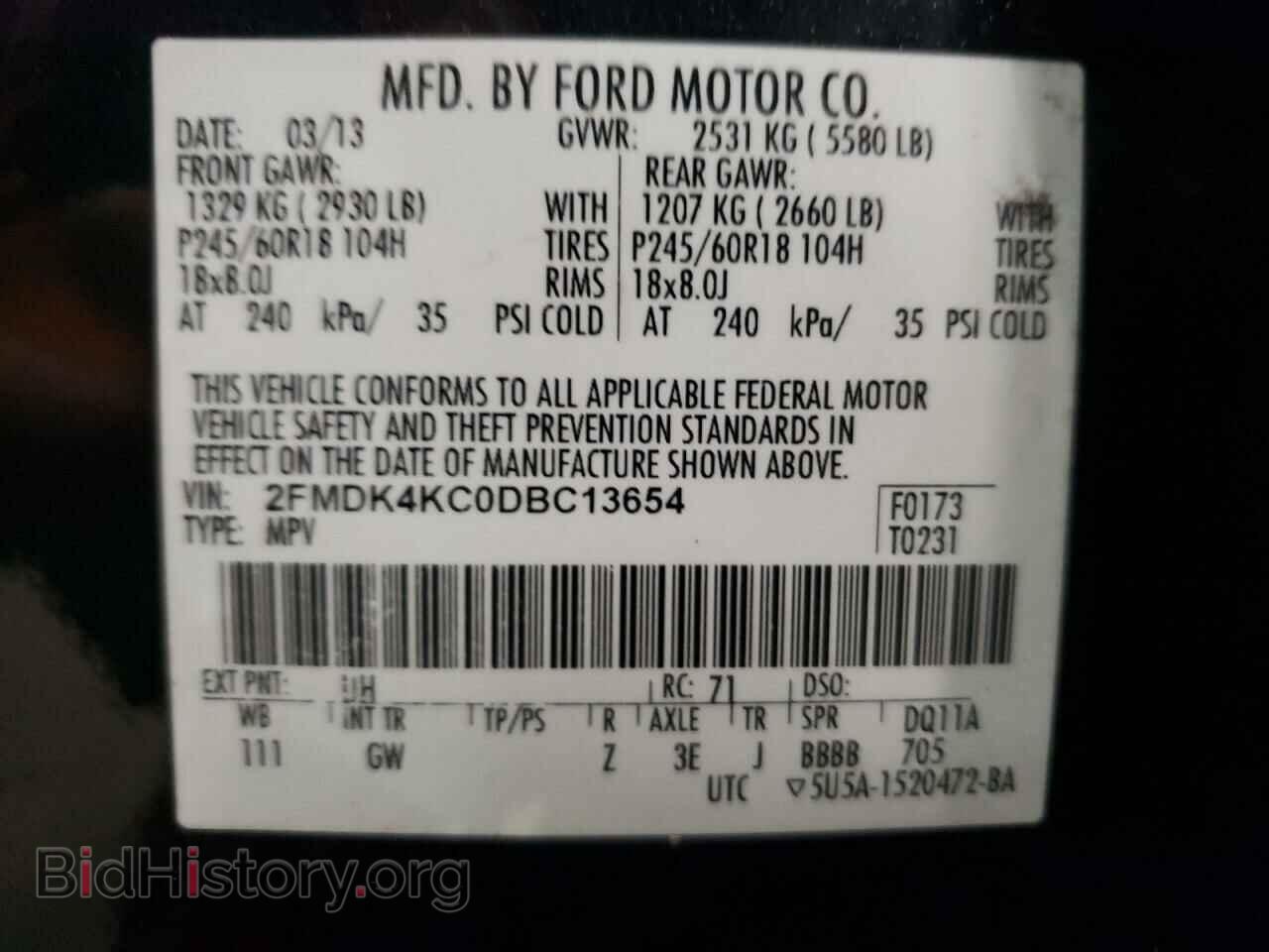 2013 FORD EDGE - VIN: 2FMDK4KC0DBC13654 - Photo 13