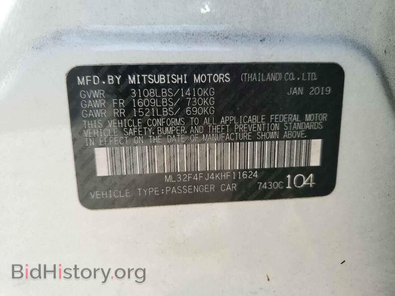 2019 MITSUBISHI MIRAGE - VIN: ML32F4FJ4KHF11624 - Фото 13