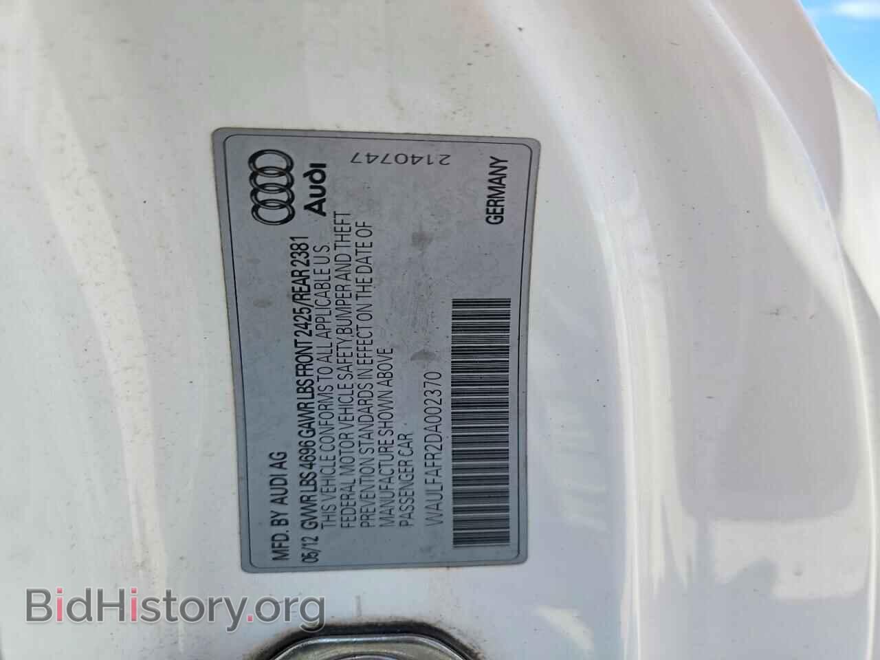 2013 AUDI A5 - VIN: WAULFAFR2DA002370 - Photo 12