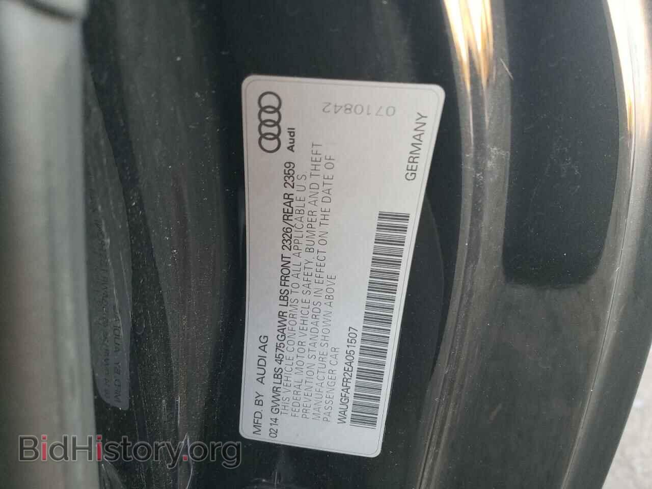 2014 AUDI A5 - VIN: WAUGFAFR2EA051507 - Фото 10