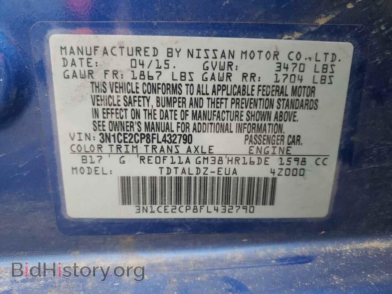 2015 NISSAN VERSA - VIN: 3N1CE2CP8FL432790 - Фото 13