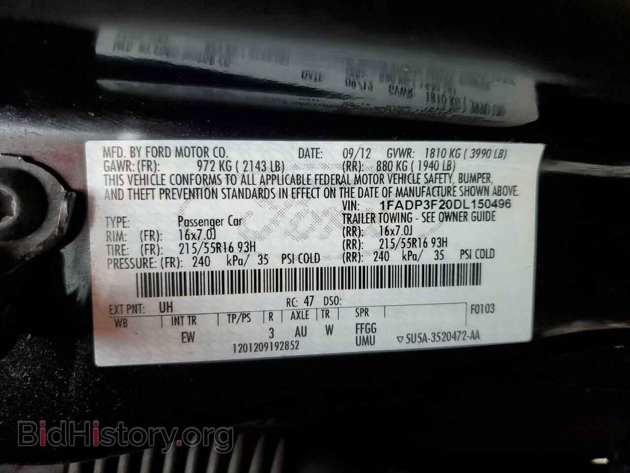 2013 FORD FOCUS - VIN: 1FADP3F20DL150496 - Фото 13