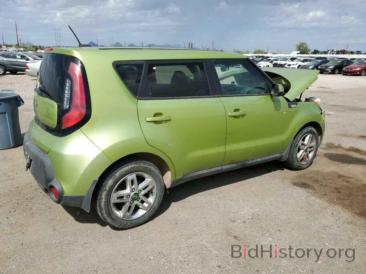 Report KNDJN2A25E7720412 KIA SOUL 2014 GREEN GAS price and damage history