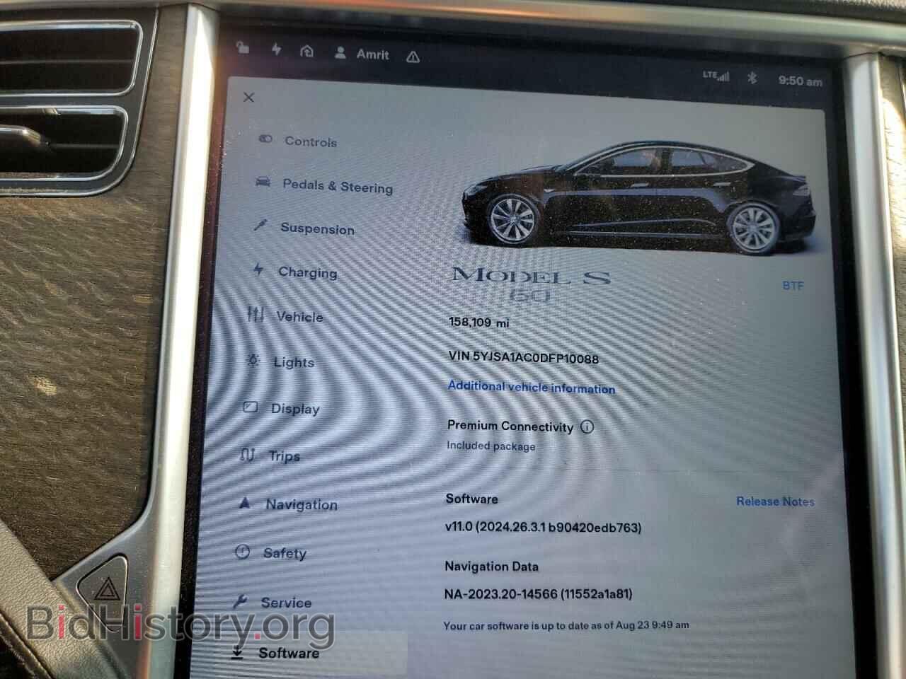 2013 TESLA MODEL S - VIN: 5YJSA1AC0DFP10088 - Photo 9