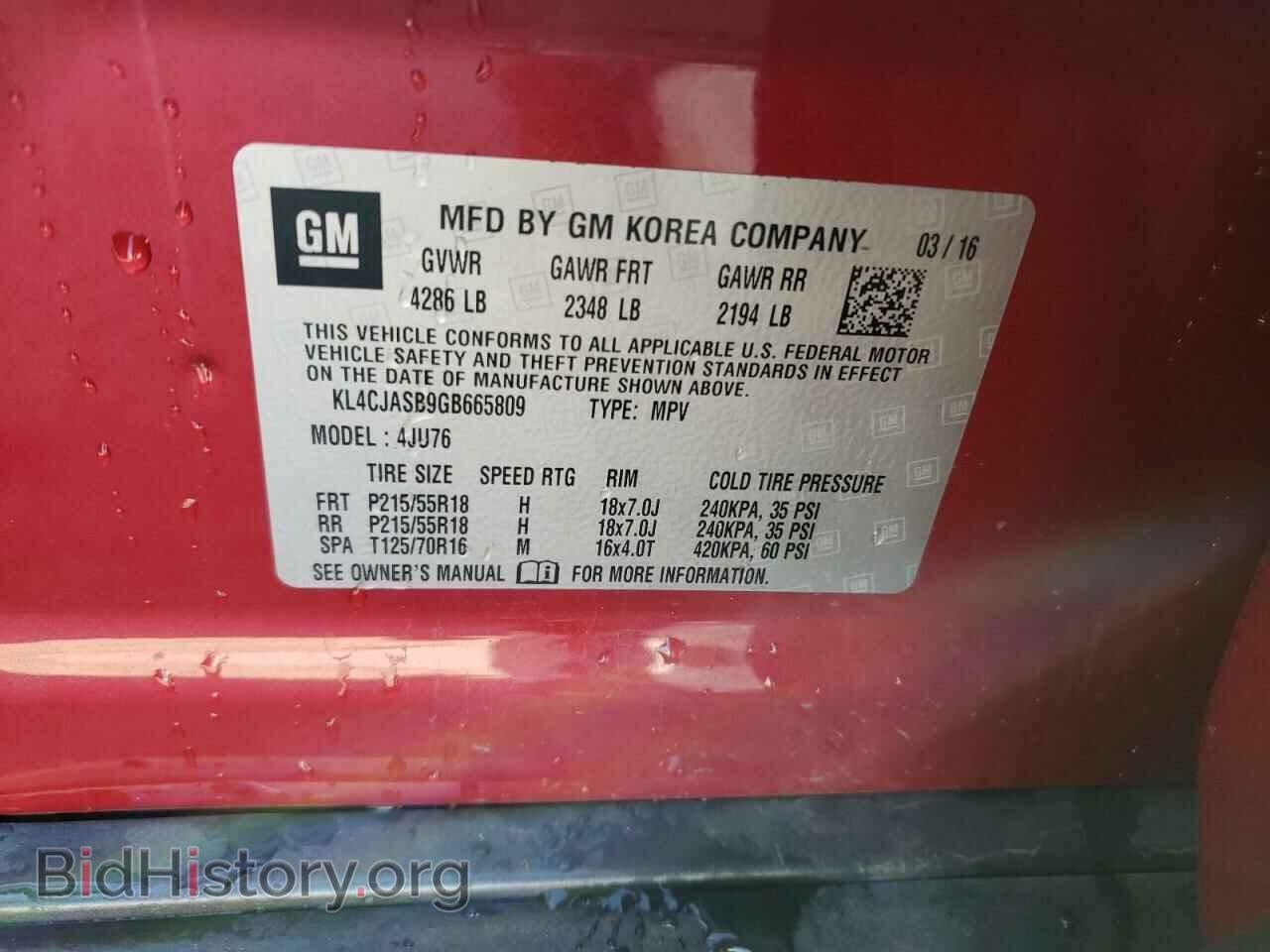2016 BUICK ENCORE - VIN: KL4CJASB9GB665809 - Photo 13
