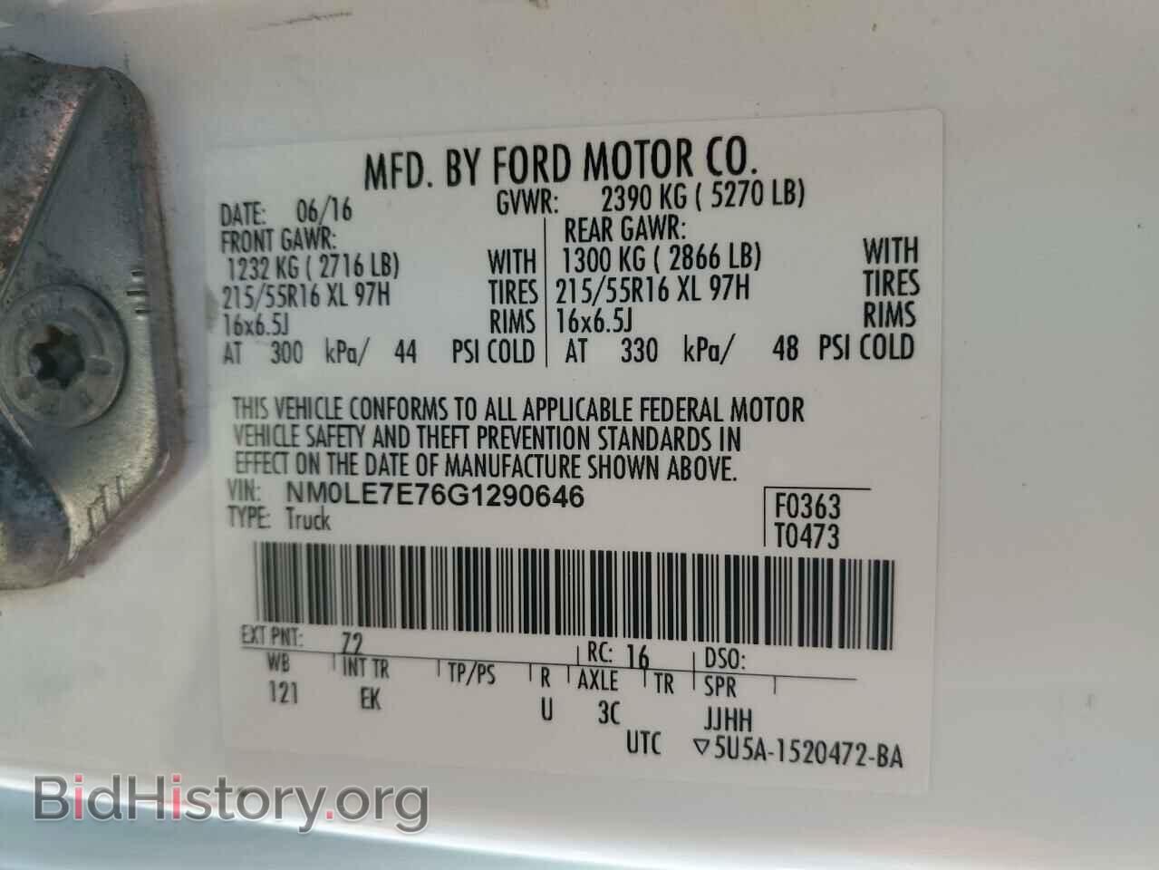 2016 FORD TRANSIT - VIN: NM0LE7E76G1290646 - Photo 12