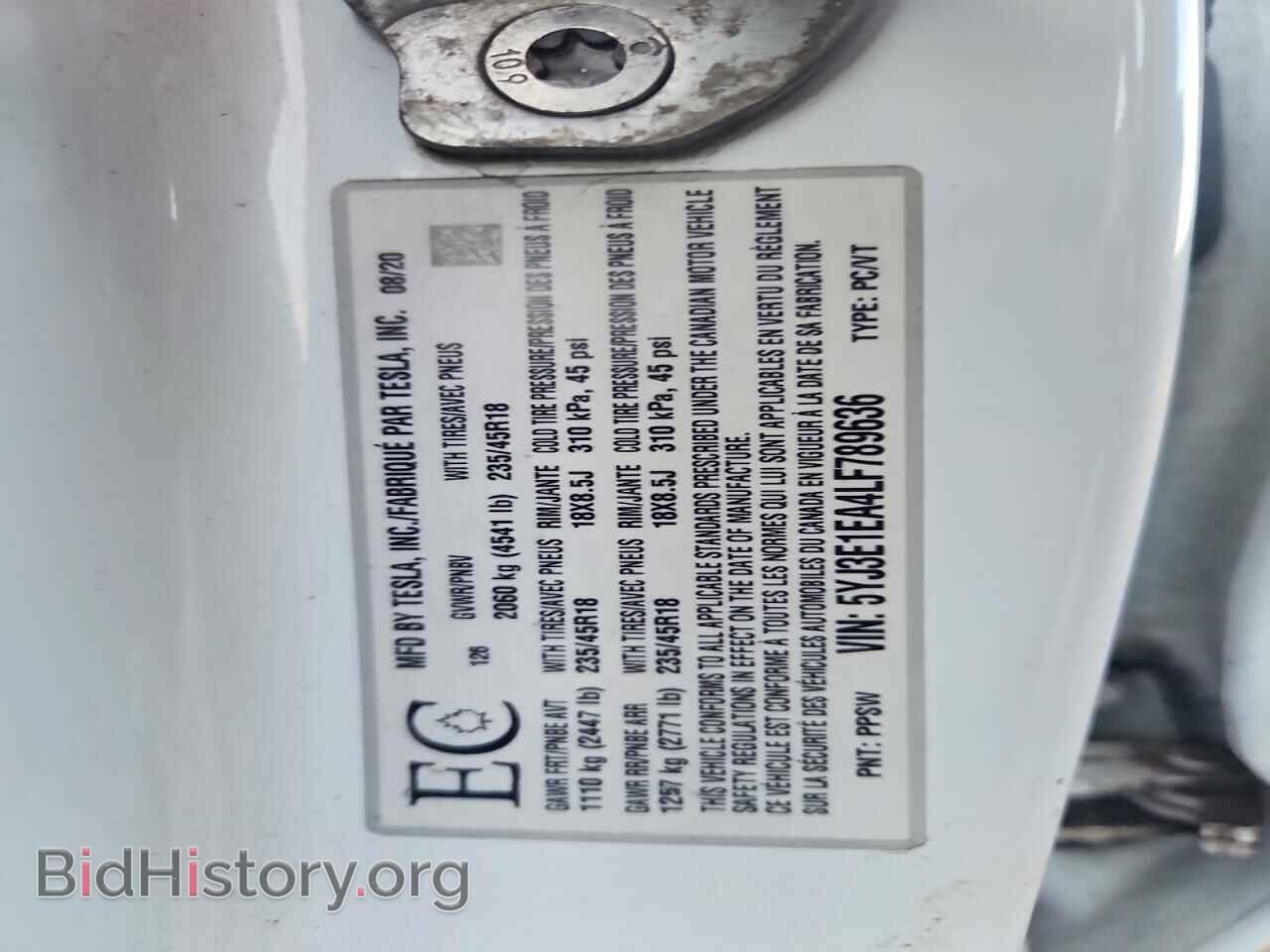 2020 TESLA MODEL 3 - VIN: 5YJ3E1EA4LF789636 - Photo 12