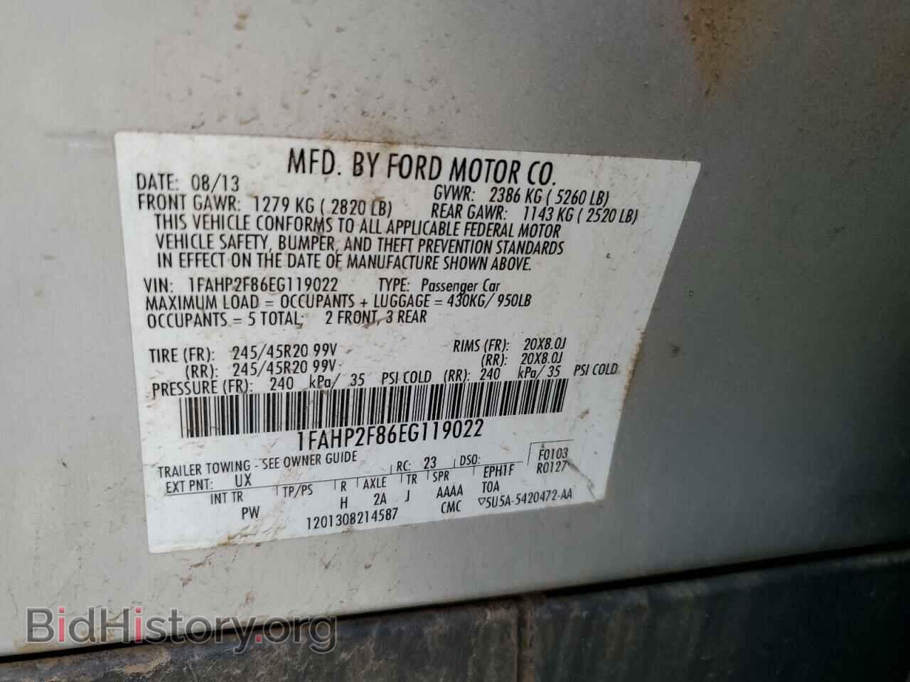 2014 FORD TAURUS - VIN: 1FAHP2F86EG119022 - Photo 12