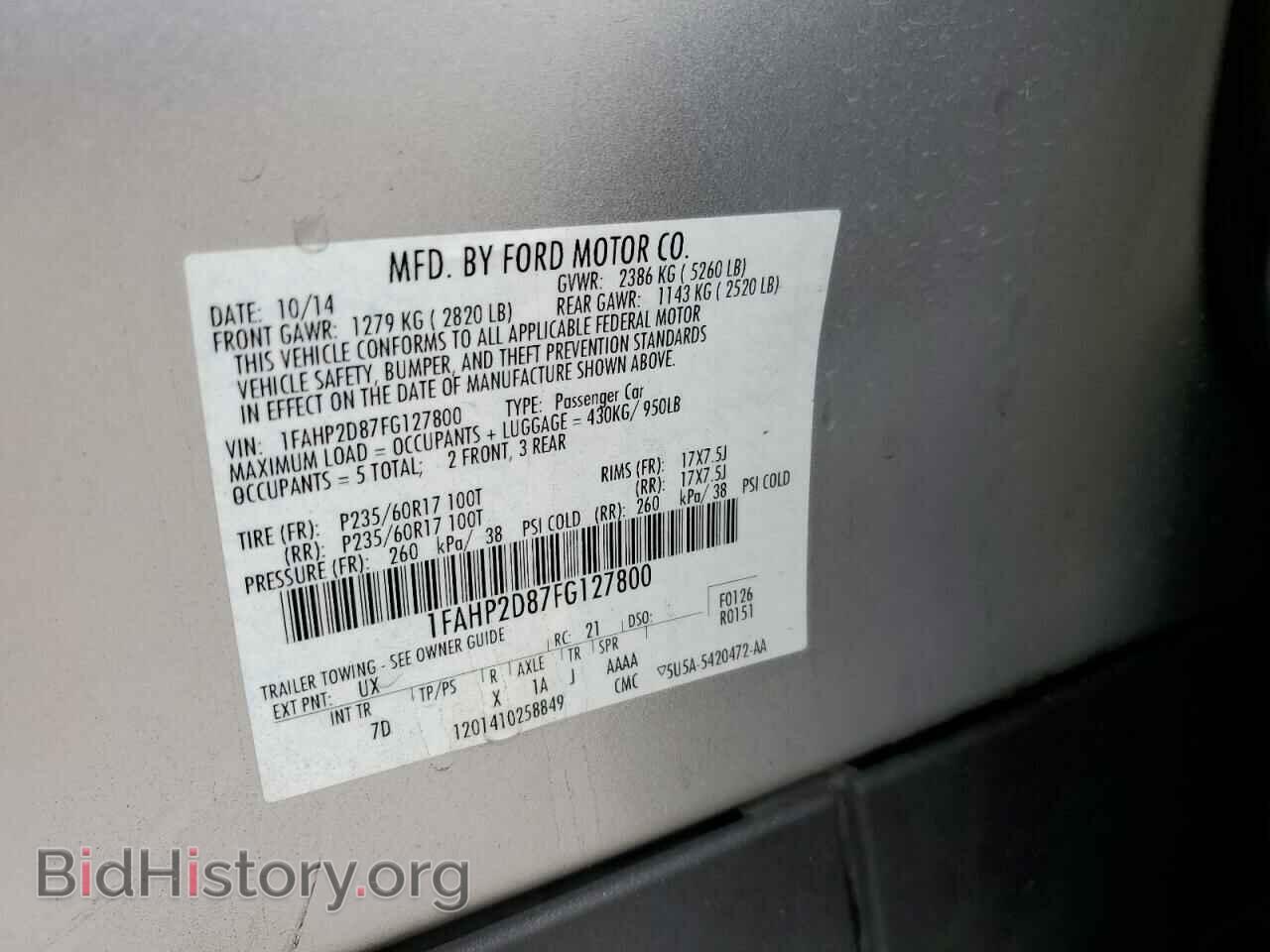 2015 FORD TAURUS - VIN: 1FAHP2D87FG127800 - Photo 12