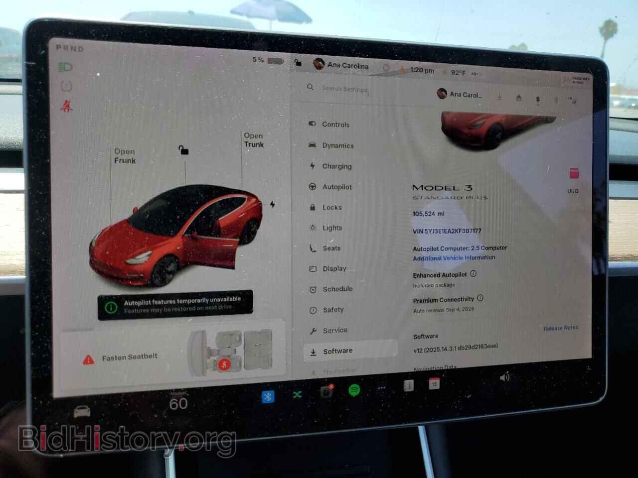 2019 TESLA MODEL 3 - VIN: 5YJ3E1EA2KF307177 - Фото 9