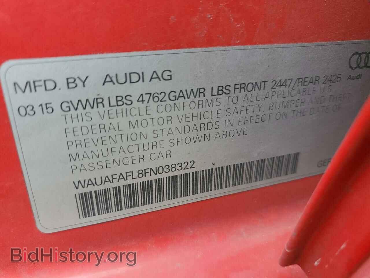 2015 AUDI A4 - VIN: WAUAFAFL8FN038322 - Фото 12