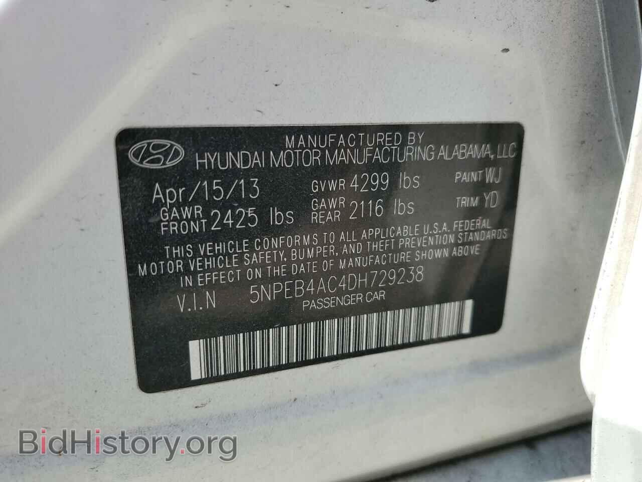 2013 HYUNDAI SONATA - VIN: 5NPEB4AC4DH729238 - Фото 12