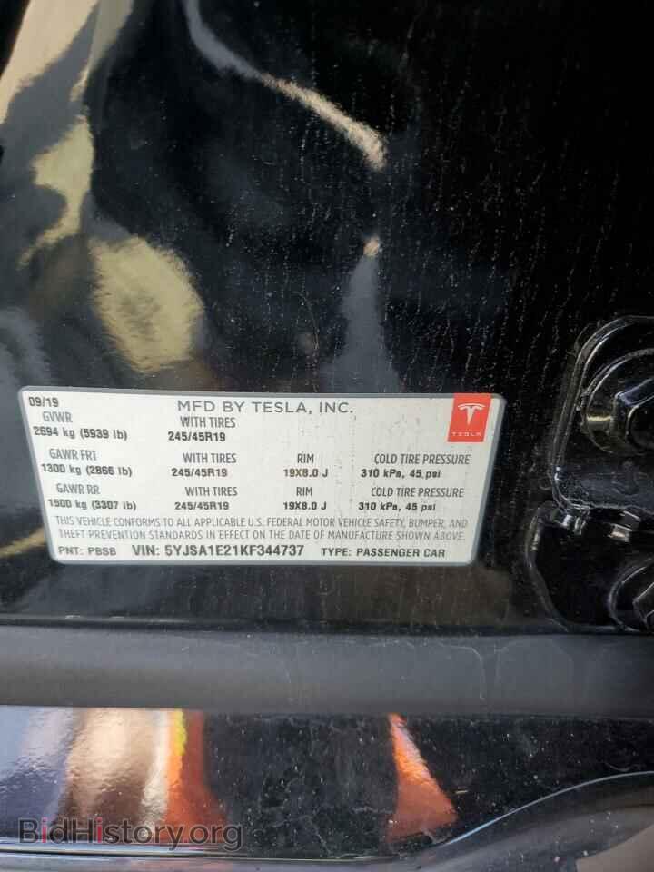 2019 TESLA MODEL S - VIN: 5YJSA1E21KF344737 - Фото 12
