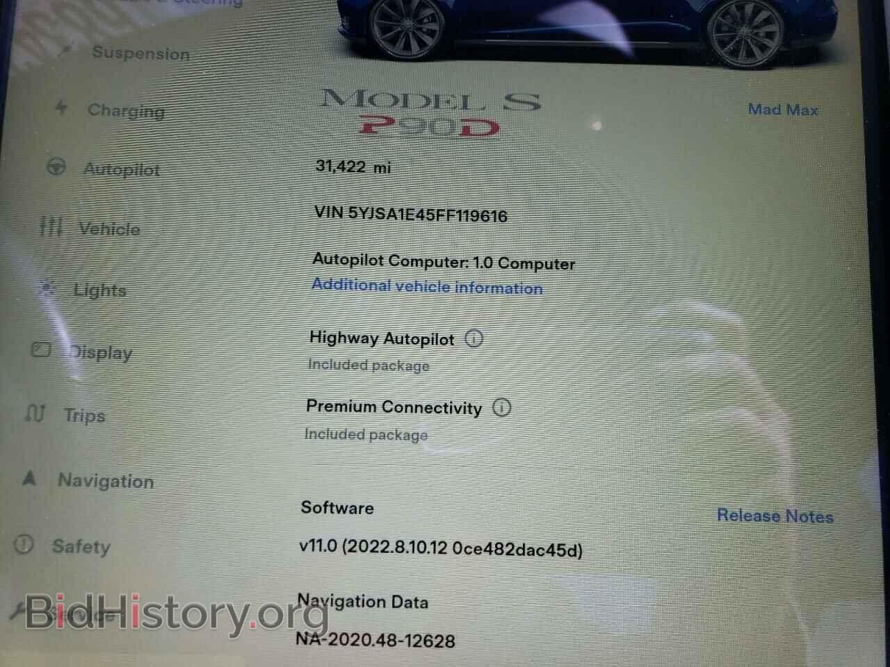 2015 TESLA MODEL S - VIN: 5YJSA1E45FF119616 - Photo 9