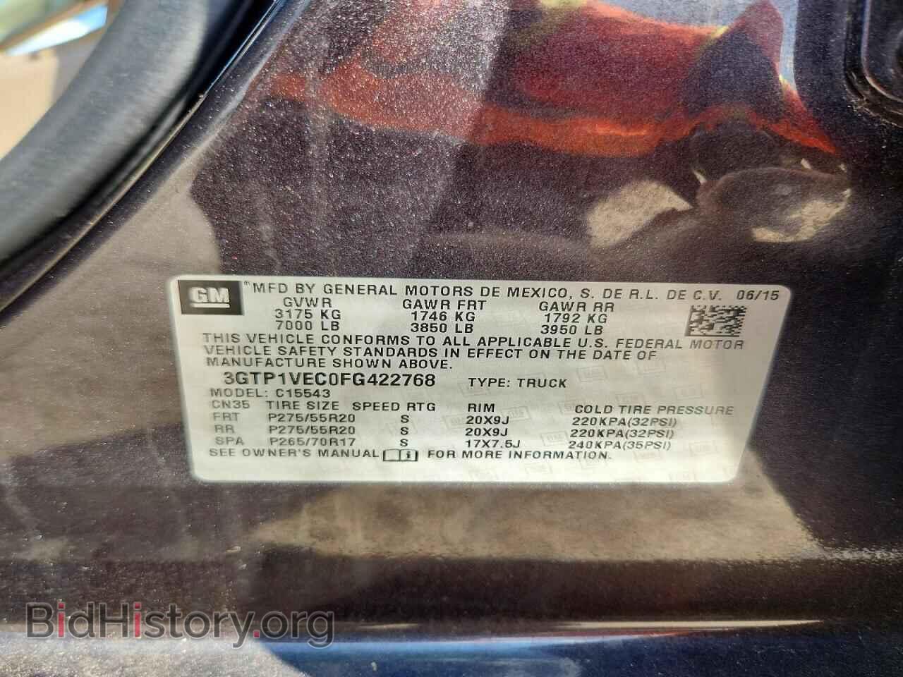 2015 GMC SIERRA - VIN: 3GTP1VEC0FG422768 - Photo 12