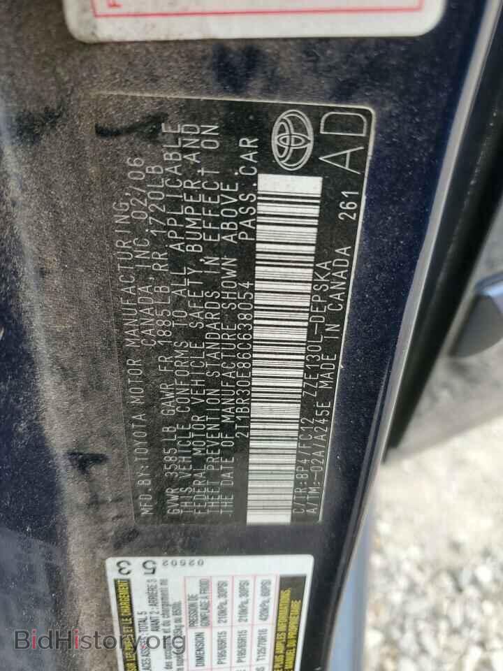 2006 TOYOTA COROLLA - VIN: 2T1BR30E86C638054 - Фото 12