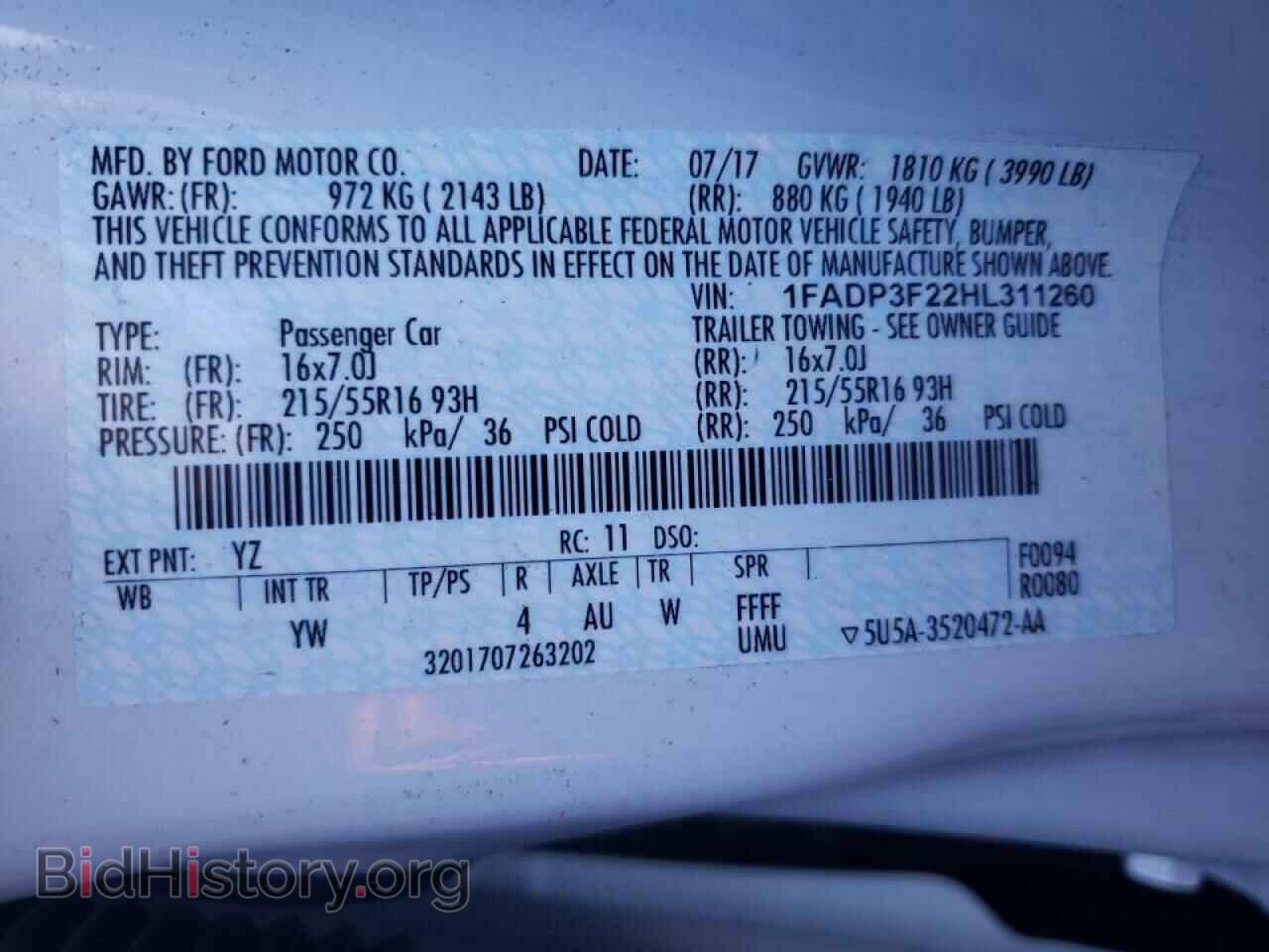 2017 FORD FOCUS - VIN: 1FADP3F22HL311260 - Фото 10