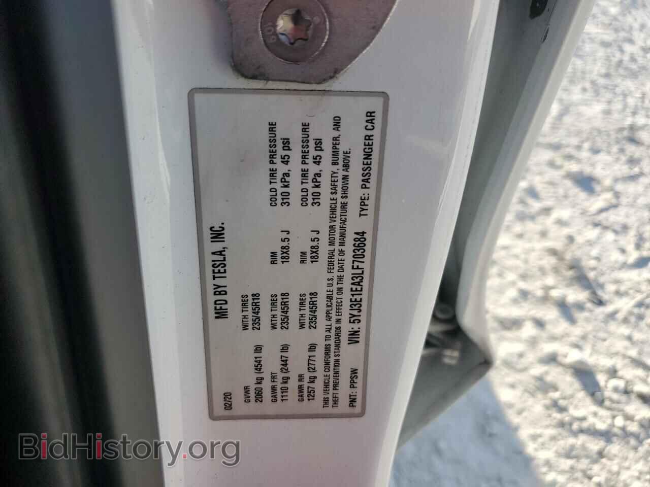 2020 TESLA MODEL 3 - VIN: 5YJ3E1EA3LF703684 - Photo 12