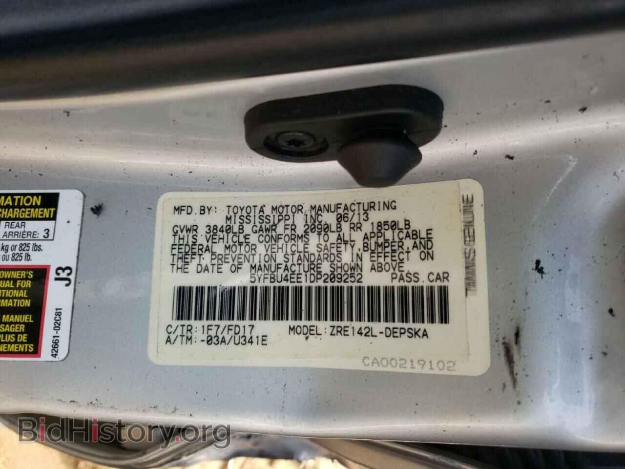 2013 TOYOTA COROLLA - VIN: 5YFBU4EE1DP209252 - Photo 10