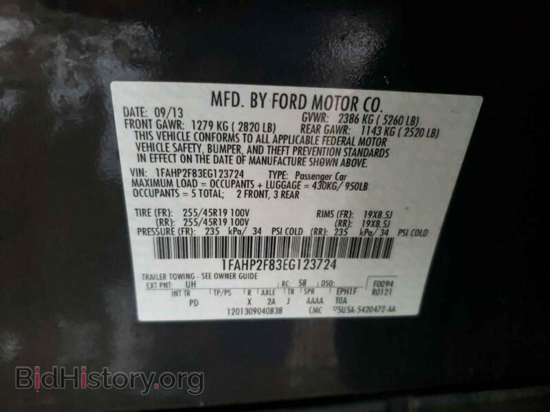2014 Ford TAURUS (VIN 1FAHP2F83EG123724) — фото 10 из 10