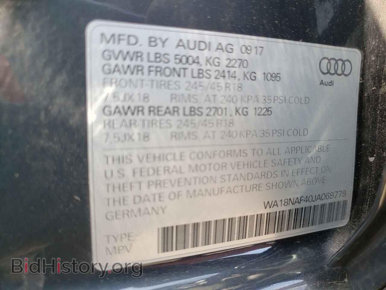 2018 AUDI A4 - VIN: WA18NAF40JA069779 - Фото 13