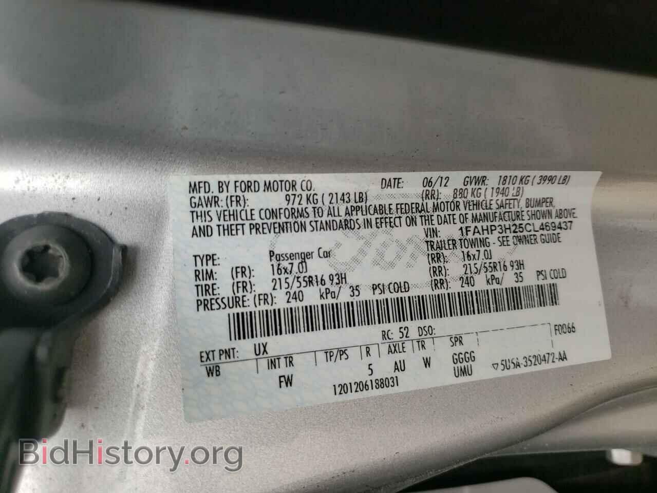 2012 FORD FOCUS - VIN: 1FAHP3H25CL469437 - Фото 10