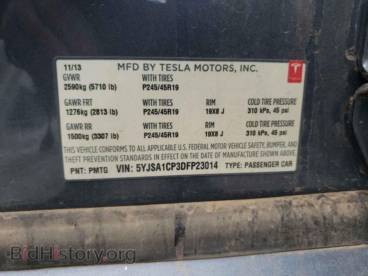 2013 TESLA MODEL S - VIN: 5YJSA1CP3DFP23014 - Photo 10