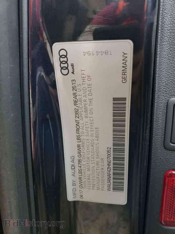 2017 AUDI A4 - VIN: WAUANAF42HN070052 - Фото 10