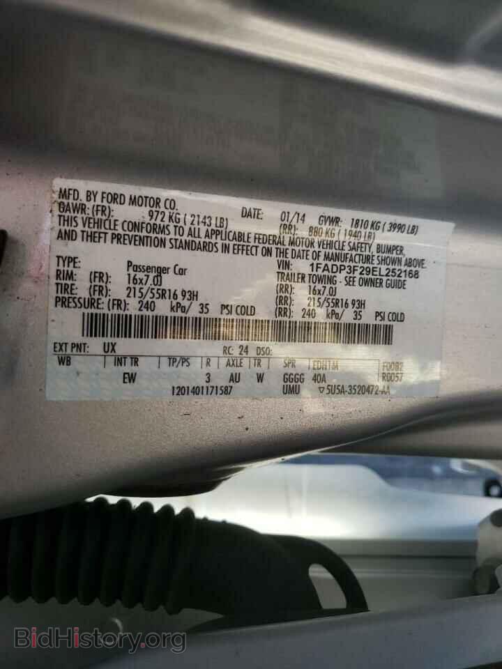 2014 FORD FOCUS - VIN: 1FADP3F29EL252168 - Фото 10