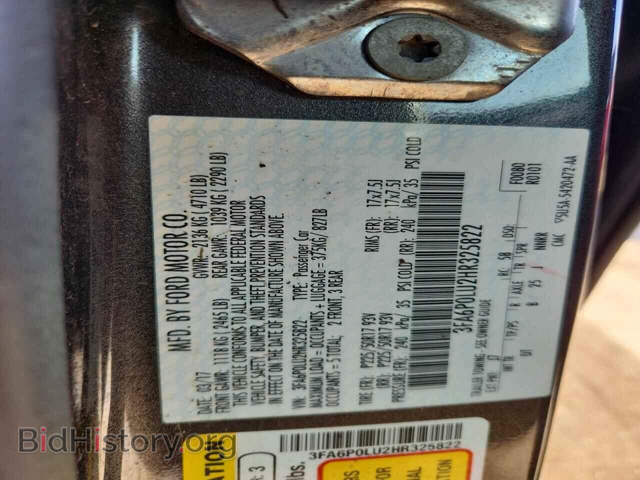 2017 FORD FUSION - VIN: 3FA6P0LU2HR325822 - Фото 13