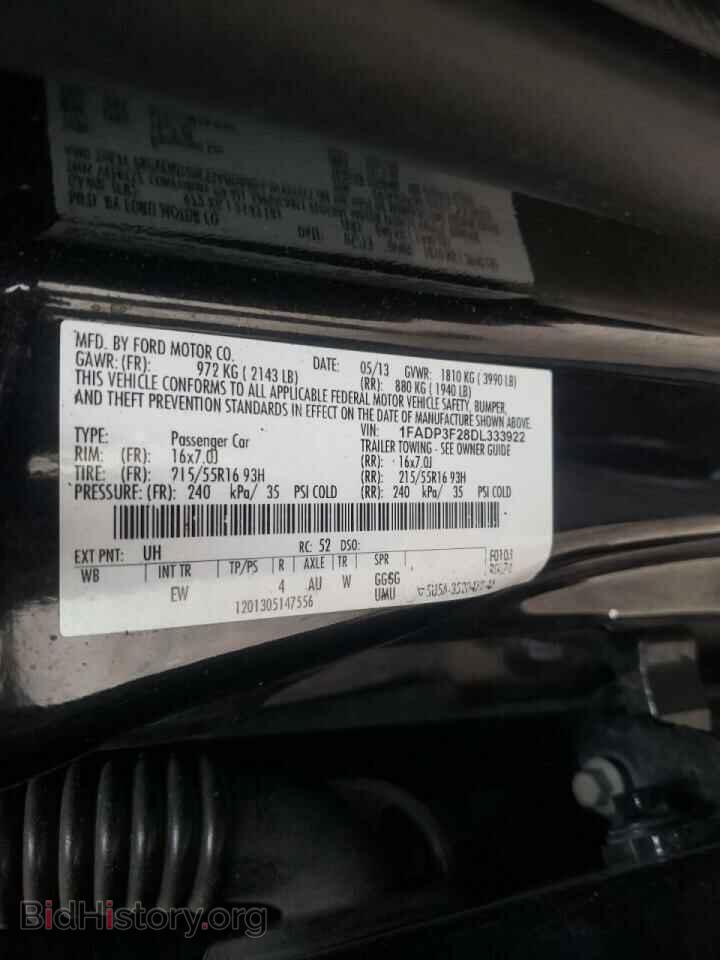 2013 FORD FOCUS - VIN: 1FADP3F28DL333922 - Фото 10