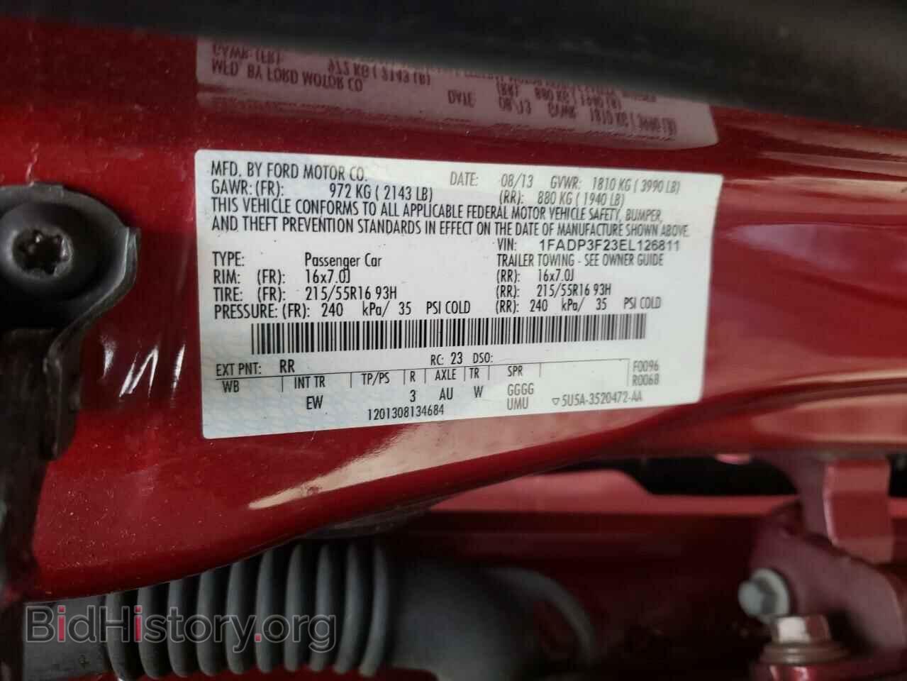 2014 FORD FOCUS - VIN: 1FADP3F23EL126811 - Фото 10