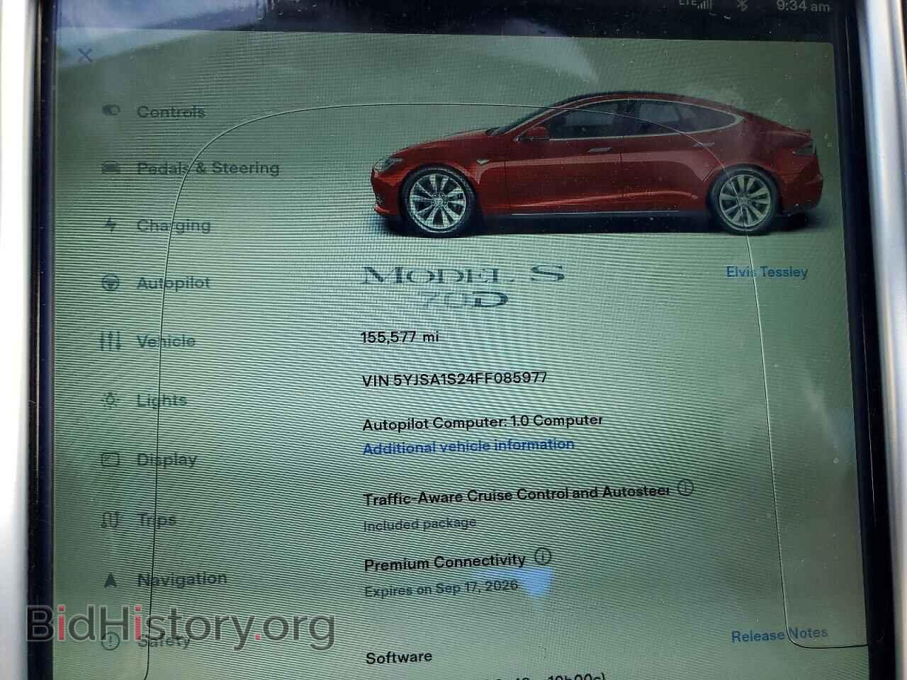2015 TESLA MODEL S - VIN: 5YJSA1S24FF085977 - Фото 9