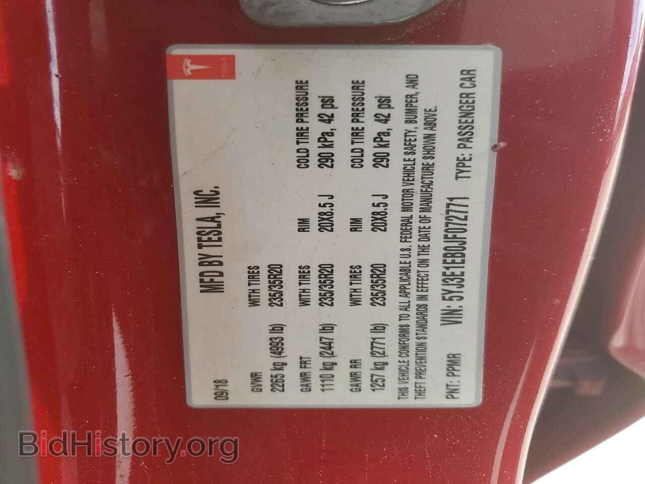 2018 TESLA MODEL 3 - VIN: 5YJ3E1EB0JF072771 - Фото 12