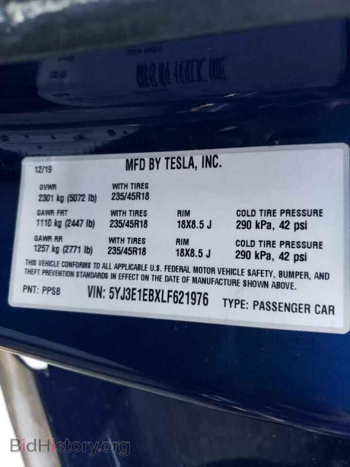 2020 TESLA MODEL 3 - VIN: 5YJ3E1EBXLF621976 - Фото 10