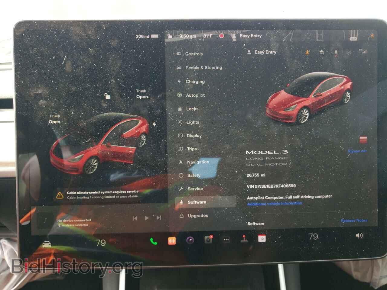 2019 TESLA MODEL 3 - VIN: 5YJ3E1EB7KF406599 - Фото 9
