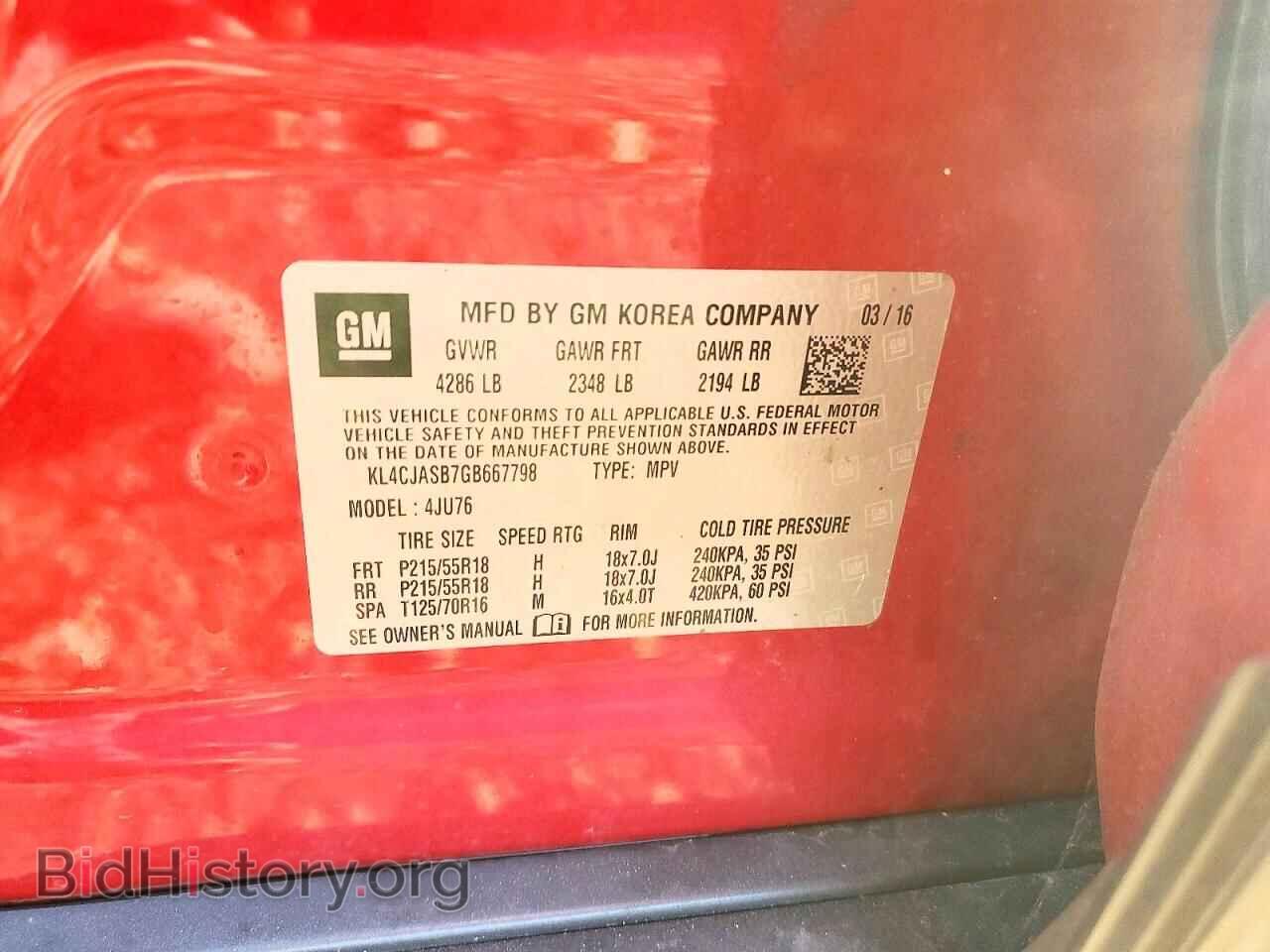 2016 BUICK ENCORE - VIN: KL4CJASB7GB667798 - Photo 13