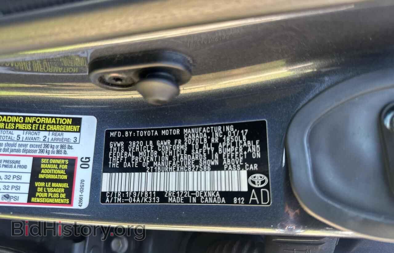 2017 TOYOTA COROLLA - VIN: 2T1BURHEXHC827586 - Фото 10