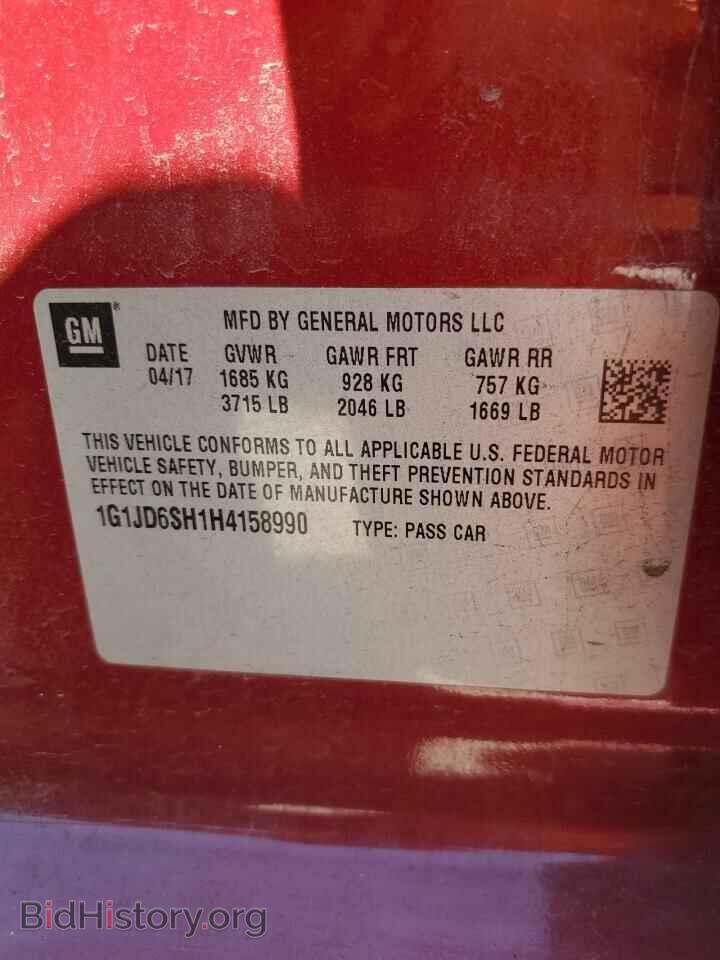 2017 CHEVROLET SONIC - VIN: 1G1JD6SH1H4158990 - Фото 12