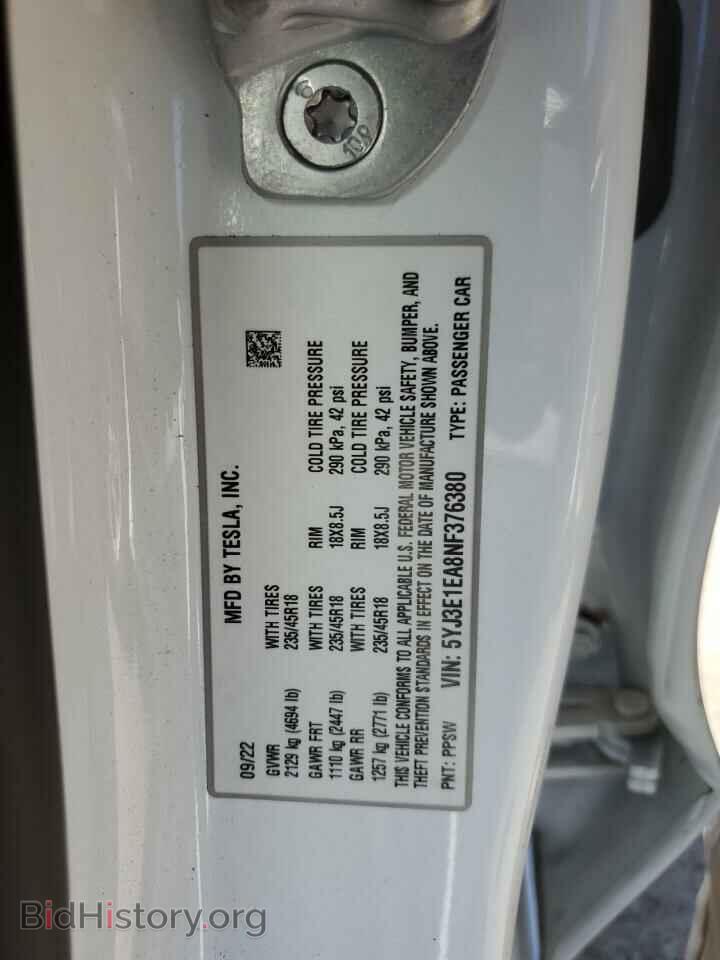 2022 TESLA MODEL 3 - VIN: 5YJ3E1EA8NF376380 - Photo 13