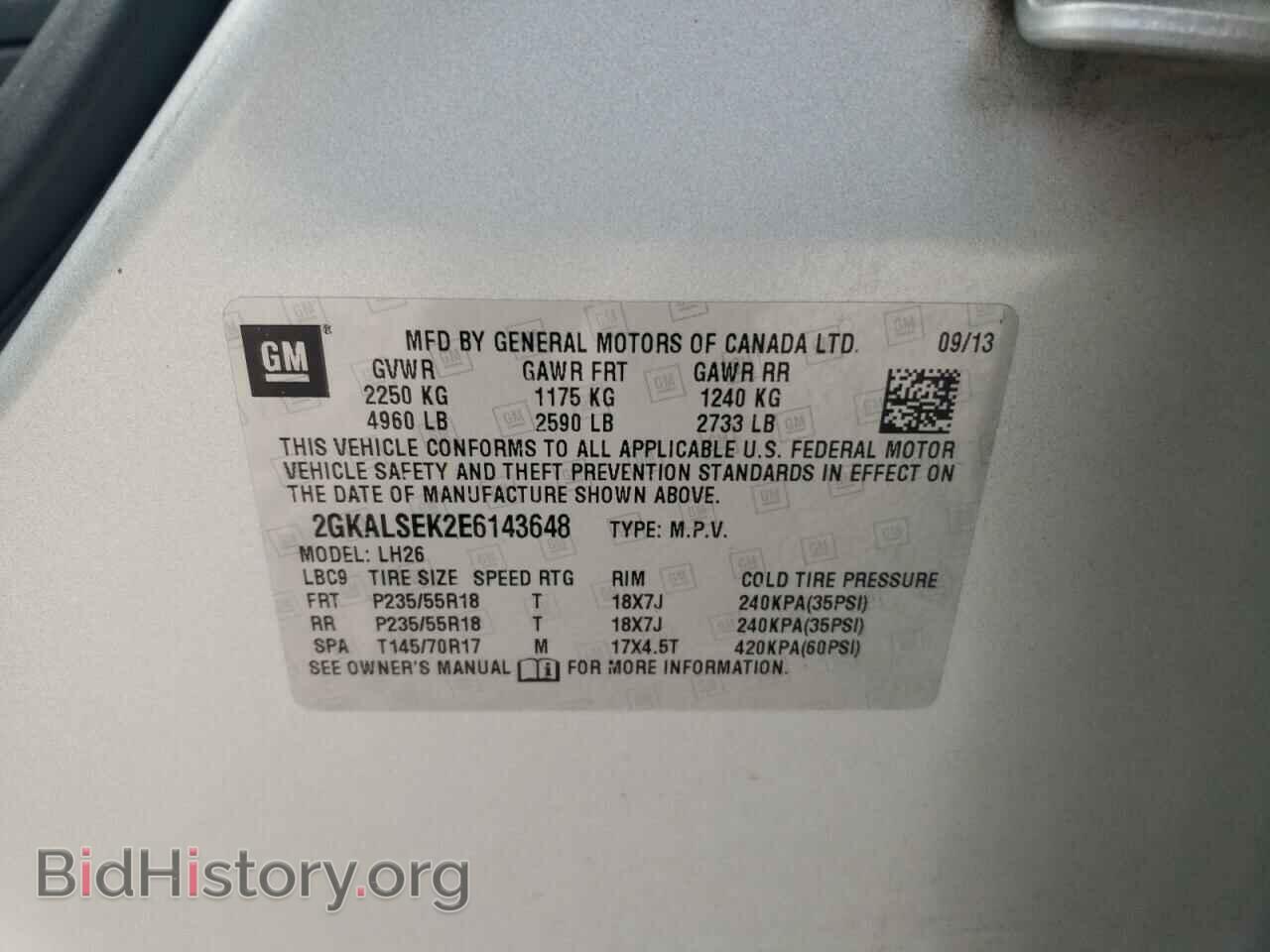 2014 GMC TERRAIN - VIN: 2GKALSEK2E6143648 - Photo 13