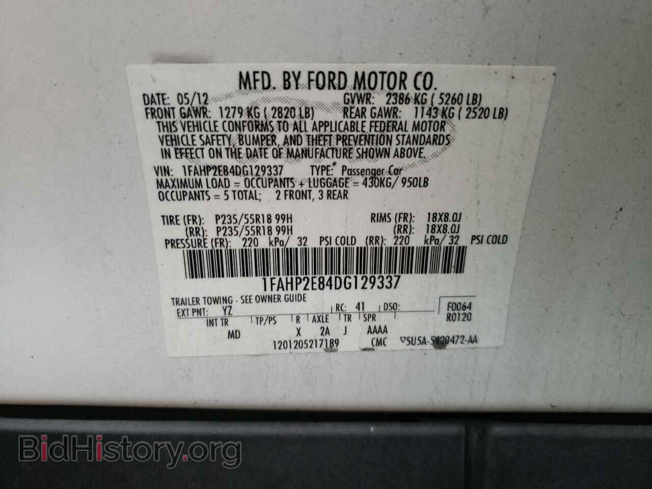 2013 FORD TAURUS - VIN: 1FAHP2E84DG129337 - Фото 10