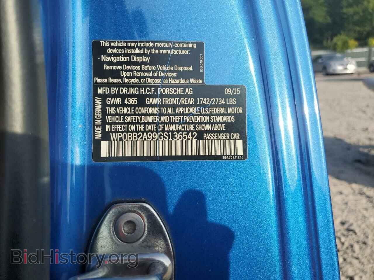 2016 PORSCHE 911 - VIN: WP0BB2A99GS136542 - Фото 13