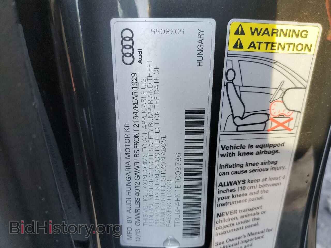 2014 AUDI TT - VIN: TRUBFAFK1E1009786 - Фото 12