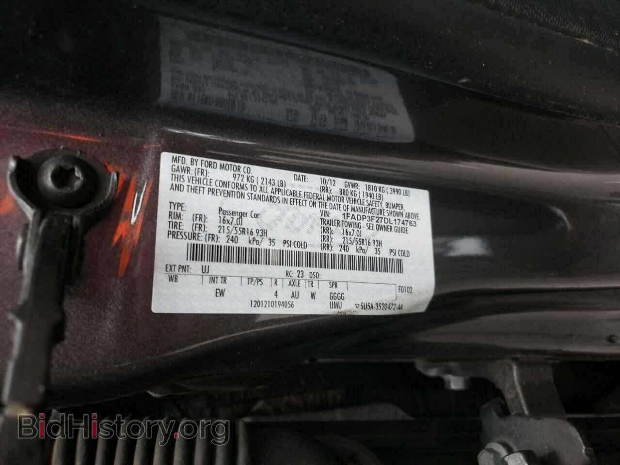 2013 FORD FOCUS - VIN: 1FADP3F27DL174763 - Фото 10