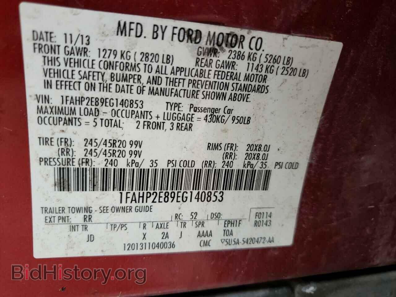 2014 FORD TAURUS - VIN: 1FAHP2E89EG140853 - Photo 10