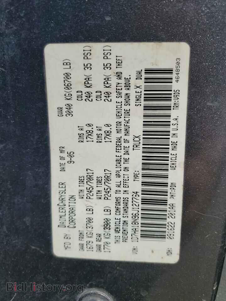 2006 DODGE RAM 1500 - VIN: 1D7HA18N96J127764 - Фото 12