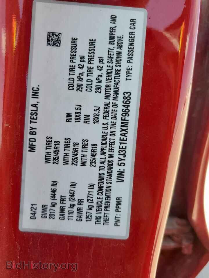 2021 TESLA MODEL 3 - VIN: 5YJ3E1EAXMF964683 - Photo 13