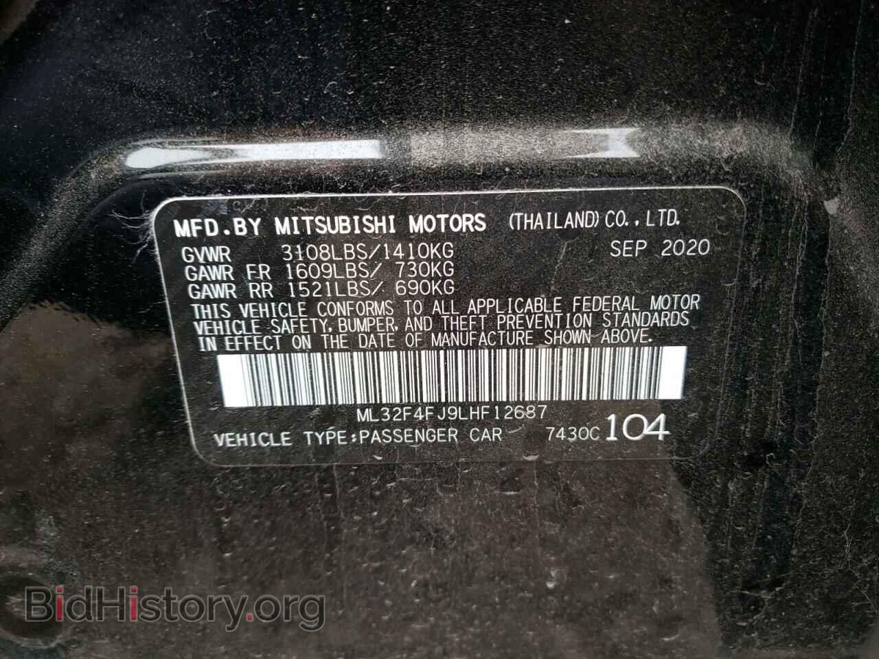 2020 MITSUBISHI MIRAGE - VIN: ML32F4FJ9LHF12687 - Фото 10
